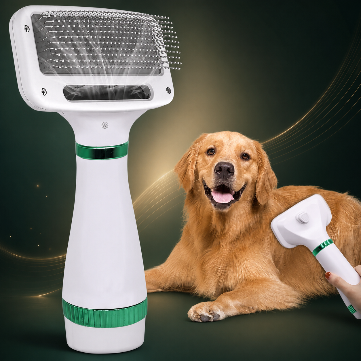 Cepillo Secador 2 en 1 — uso con mascota estilo ZYKORA