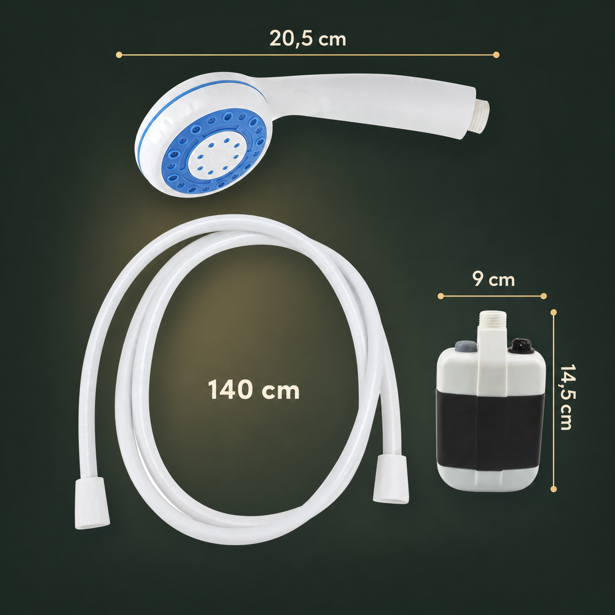 Ducha Portátil Recargable — medidas