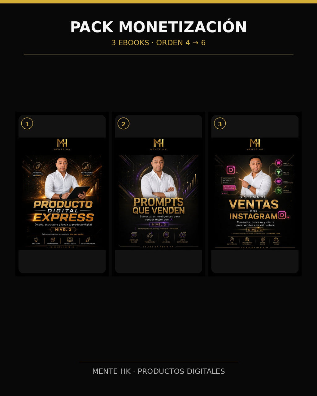 PACK MONETIZACIÓN · 3 EBOOKS | MENTE HK
