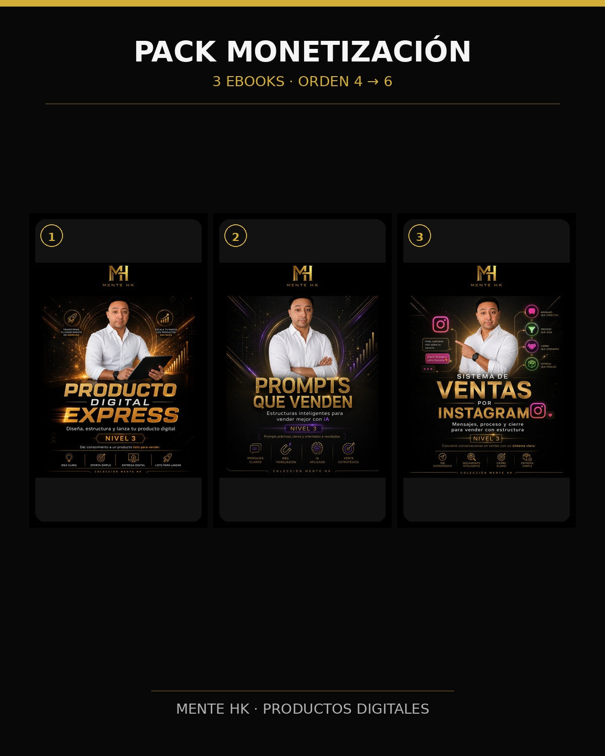 PACK MONETIZACIÓN · 3 EBOOKS | MENTE HK