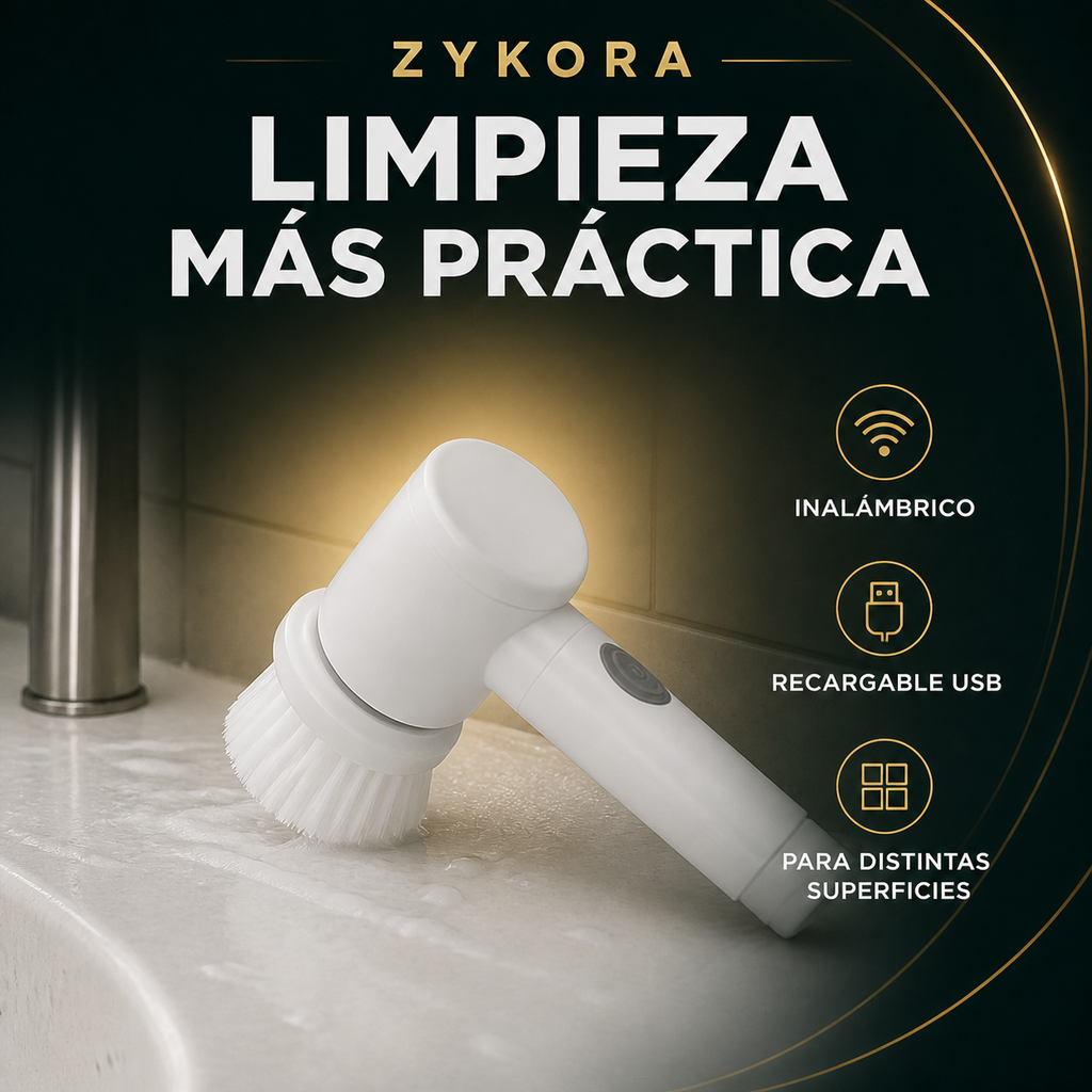 Cepillo eléctrico en uso, inalámbrico y recargable USB