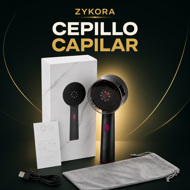 Cepillo Masajeador Capilar Eléctrico con Luz Roja