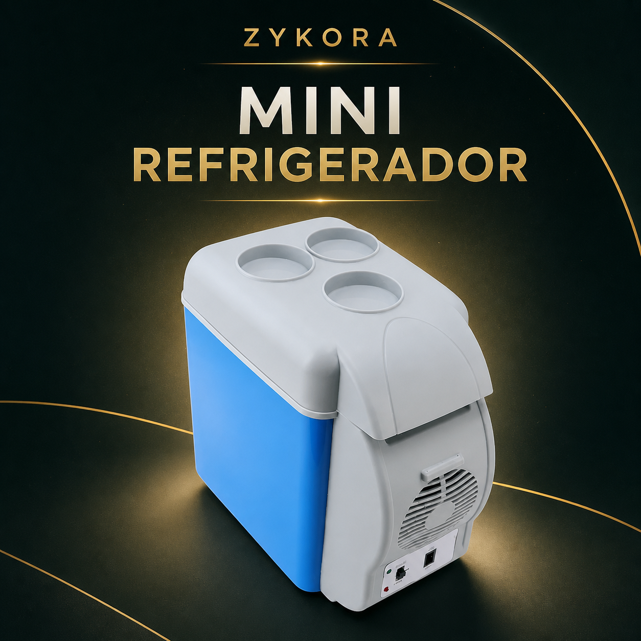 Mini Refrigerador Portátil con Portavasos para Auto — portada ZYKORA