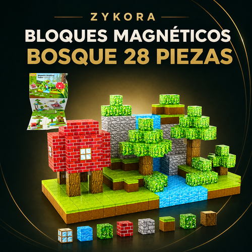 Bloques magnéticos Bosque 28 piezas ZYKORA